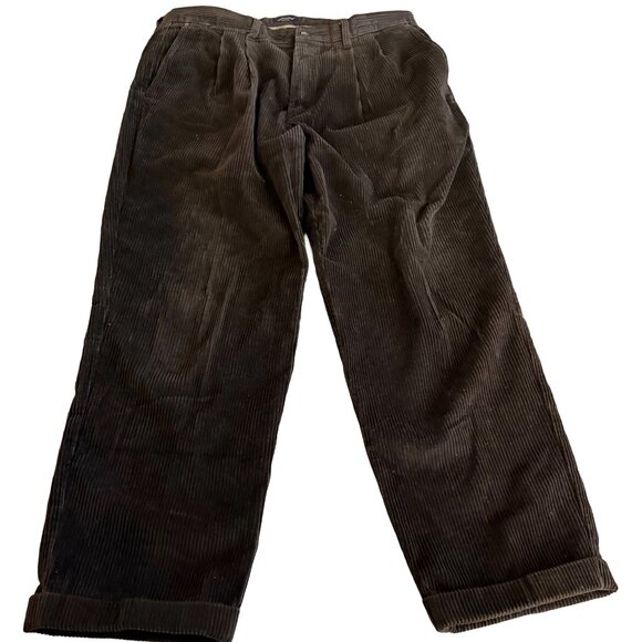 Dockers Khakis Men's 38x29 Relaxed Fit Brown Corduroy Cuffed Pants - Picture 1 of 4